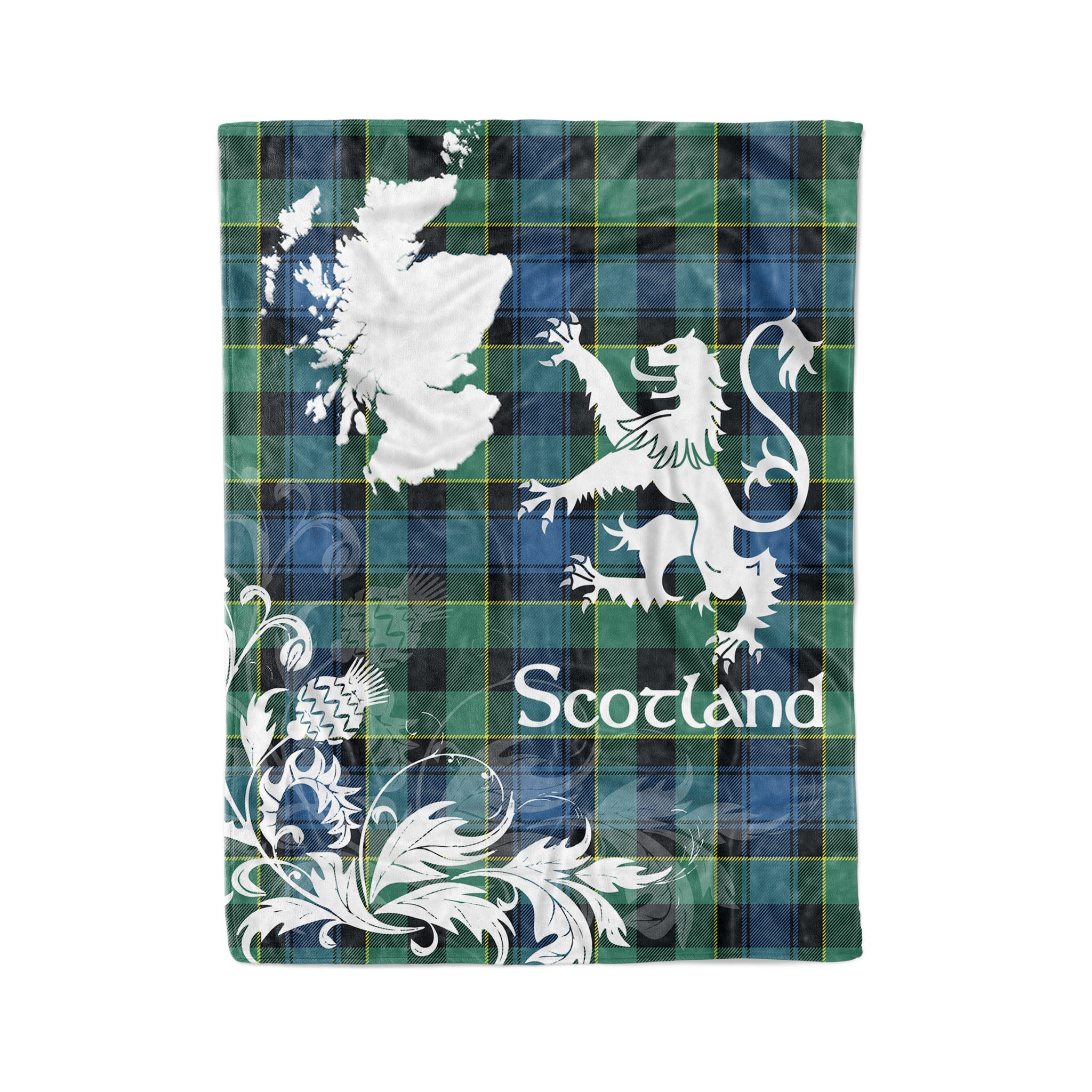 Tartan Plaid Fleece Blanket Tartan Blanket Thistle And Lion Scottish Clan Mouat Plaid Blanket