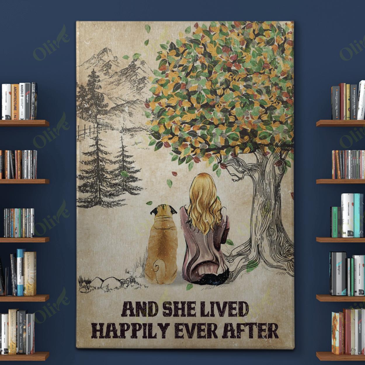 English Bulldog – And She Lived Happily Ever After Canvas And Poster | Wall Decor Visual Art