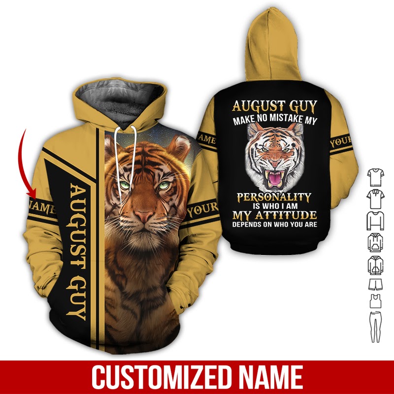 August Guy Tiger Custom Name 3D All Over Print | For Men & Women | Adult | Cn3905