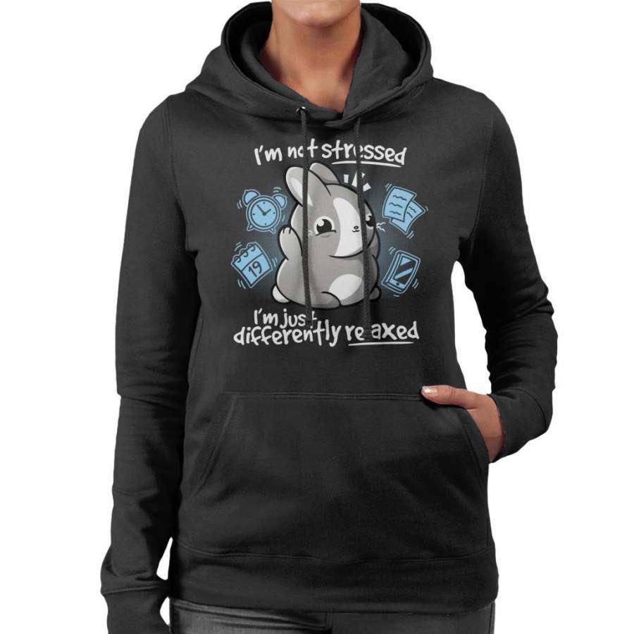 Cute Stressed Bunny Women’s Hooded Sweatshirt