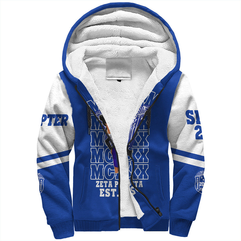 Sorority Hoodie – Personalized Zeta Phi Beta Mcm Style Sherpa Hoodie