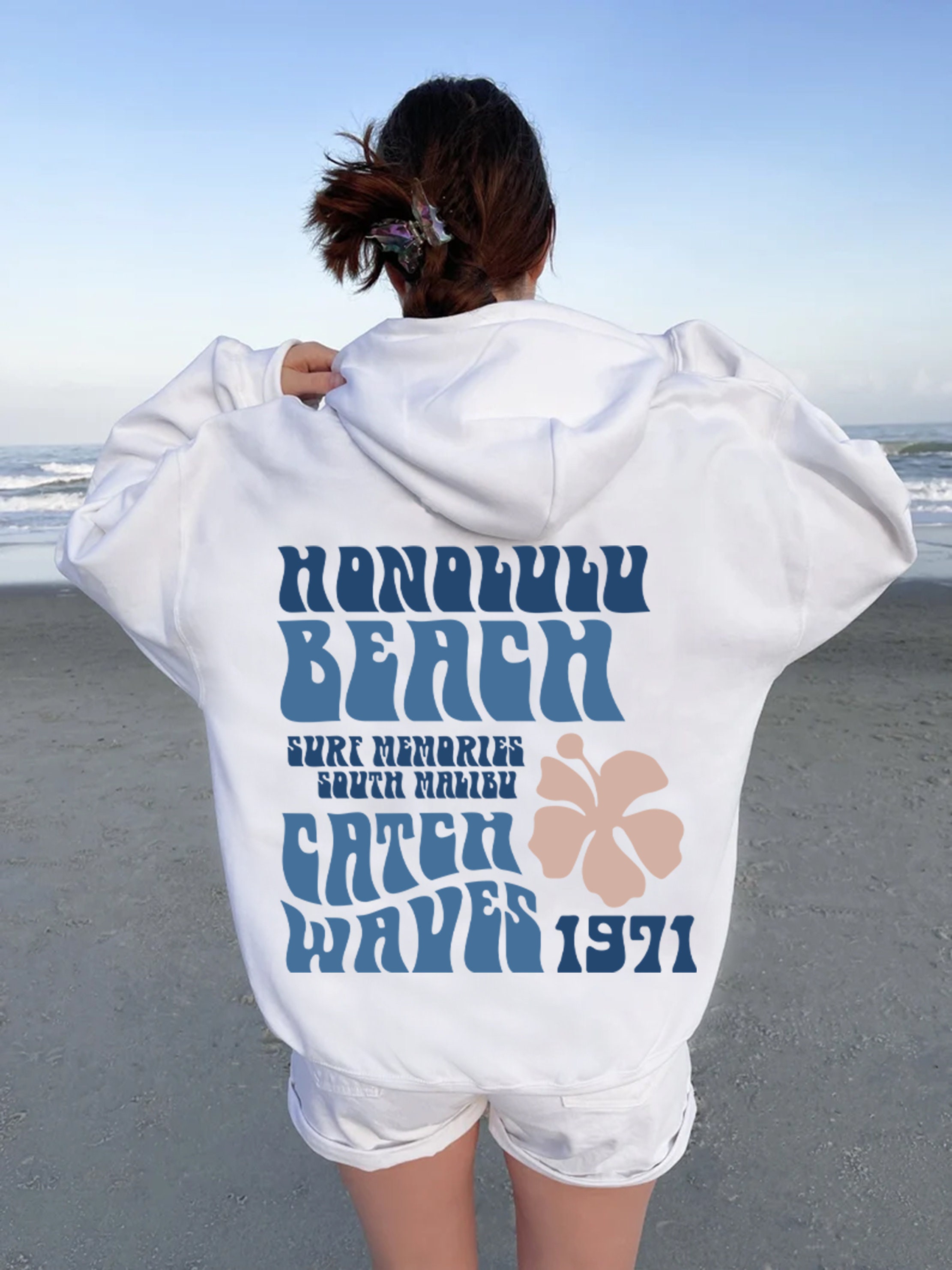 Honolulu Beach Hoodie, Aesthetic Hoodie, Trendy Hoodie, Aesthetic Hoodie, Beach Pullover, Oversized Sweatshirt, Pinterest Sweatshirt