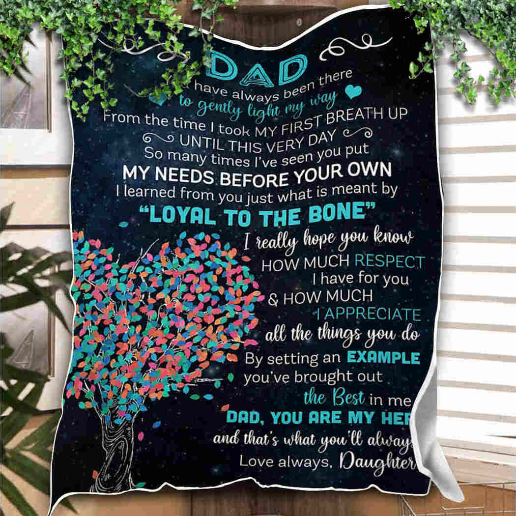 To My Dad Blanket Colorful Tree Blanket,Fleece Blanket Gift For Father Family Home Decor Bedding Couch Sofa Soft And Comfy Cozy