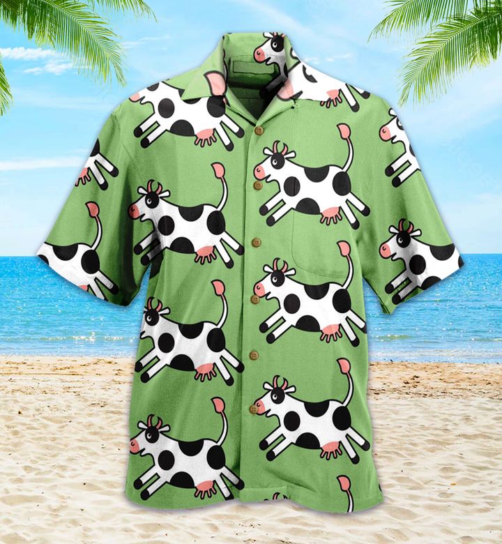 Cow Green Funny Hawaii Shirt Ha65750