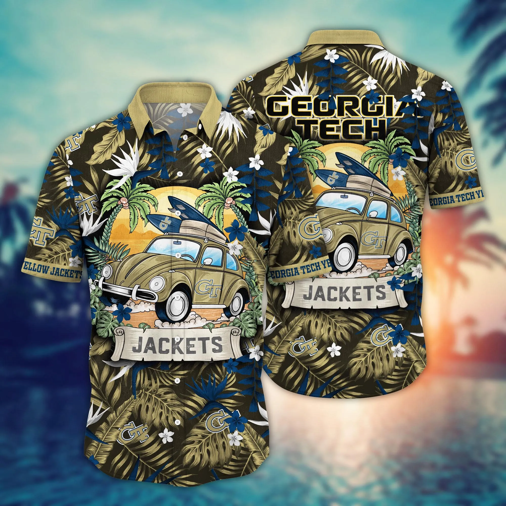 Georgia Tech Yellow Jackets NCCA Hawaiian Shirt Hammockstime Aloha Shirt