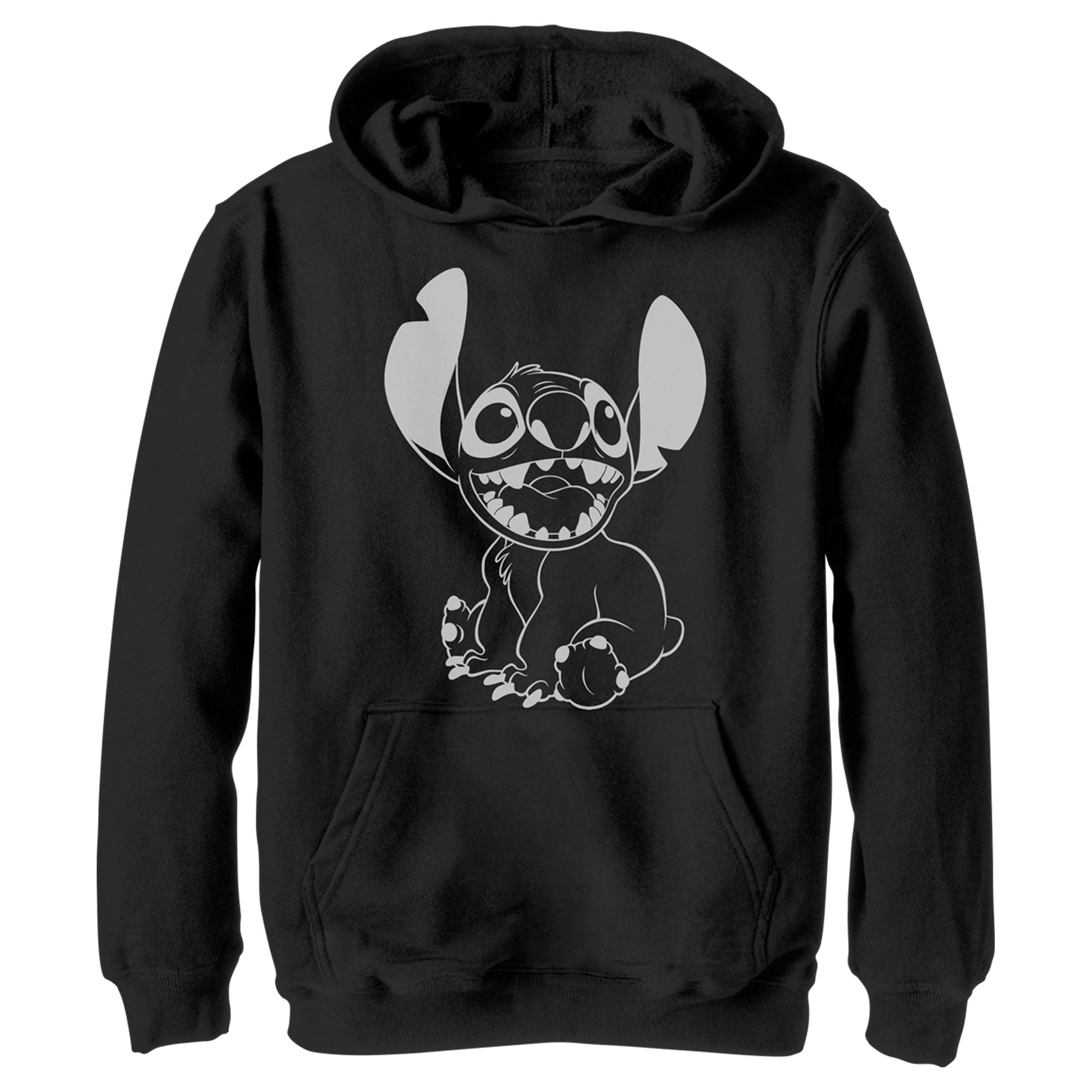 Boy’S Lilo & Stitch Black And White Stitch Pull Over Hoodie