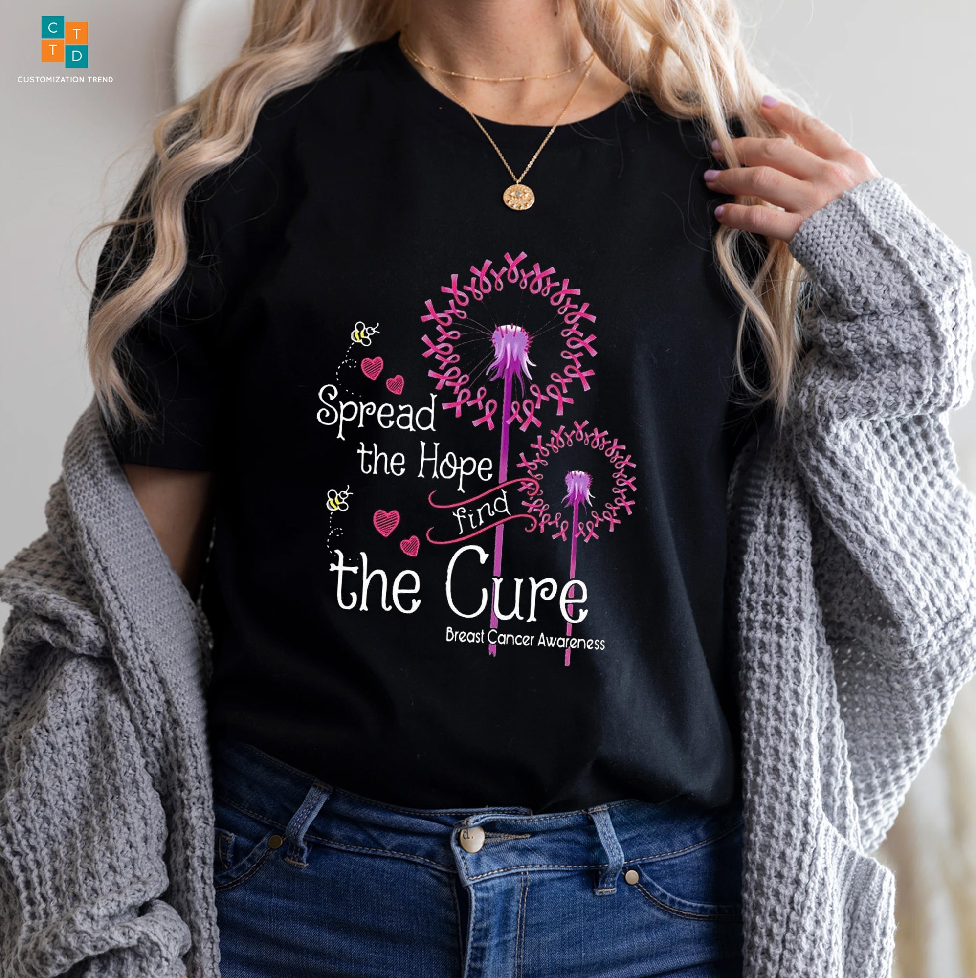 Spread The Hope Find The Cure Breast Cancer Awareness Hoodie, Shirt