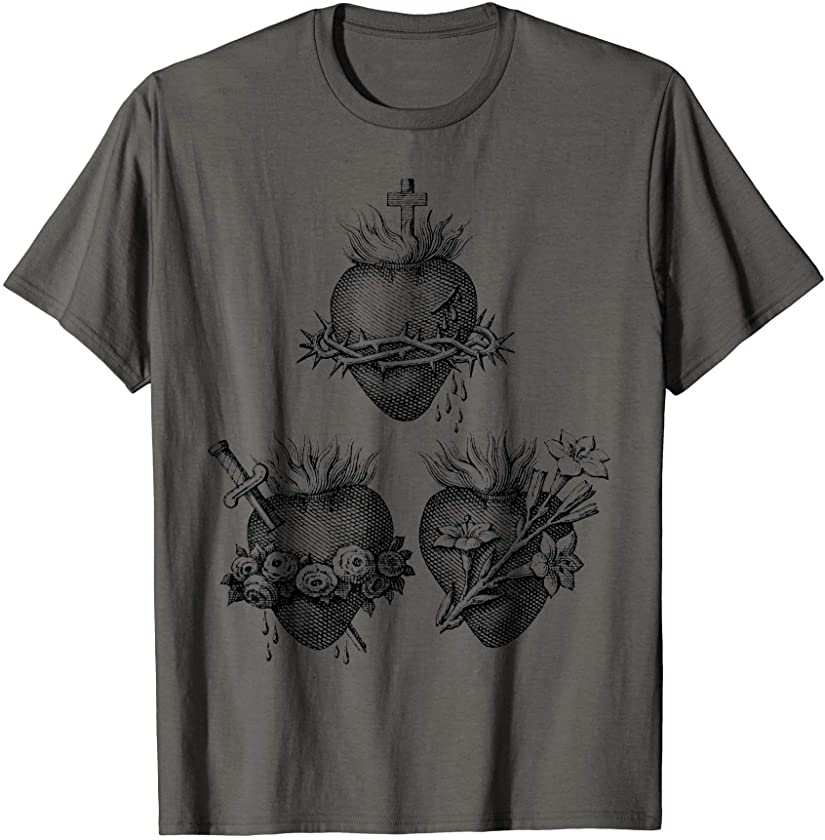 Hearts of Jesus Mary and Joseph T-shirt