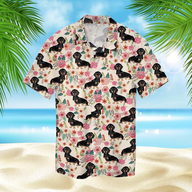 Dachshund Hawaii Shirt-Fashion Island Tourism-Size Us-Na01176