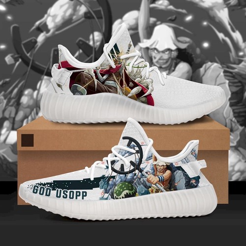 Best God Usopp Character One Piece Anime Yeezy Sneakers Shoes For Sale