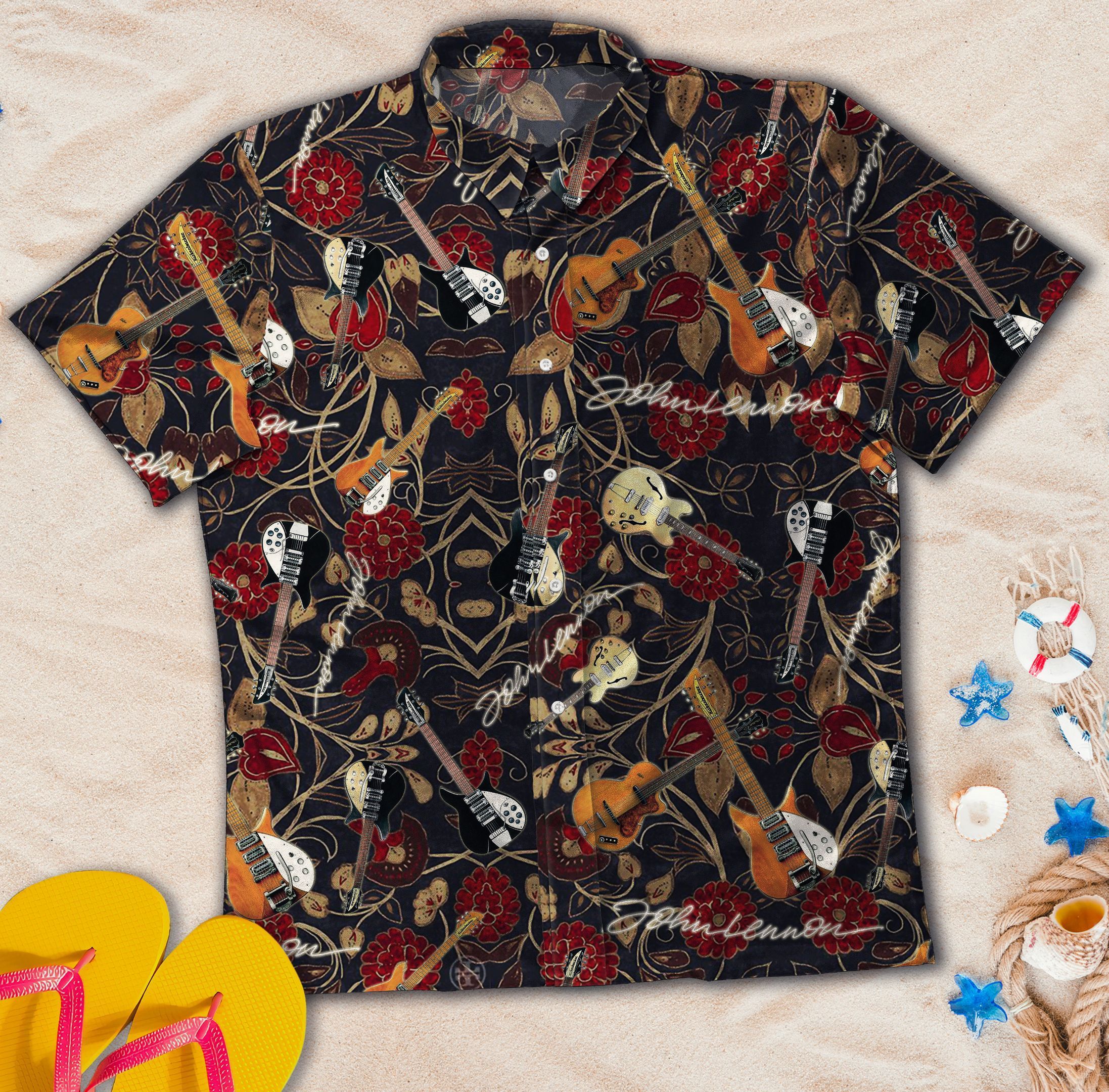 Tropical Electric Guitar Hawaiian Shirt