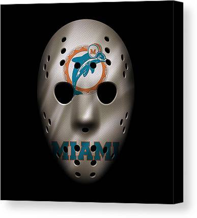 Miami Dolphins War Mask 4 Joe Hamilton Canvas Print