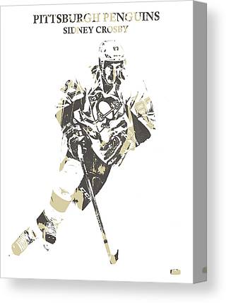 Sidney Crosby Pittsburgh Penguins Pixel Art 87 Joe Hamilton Canvas Print