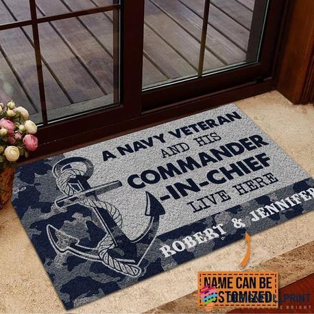 Tmarc Tee Personalized Soldier Thin Green Line Veteran Day Gift Idea Navy Veteran Camo Couple Doormat