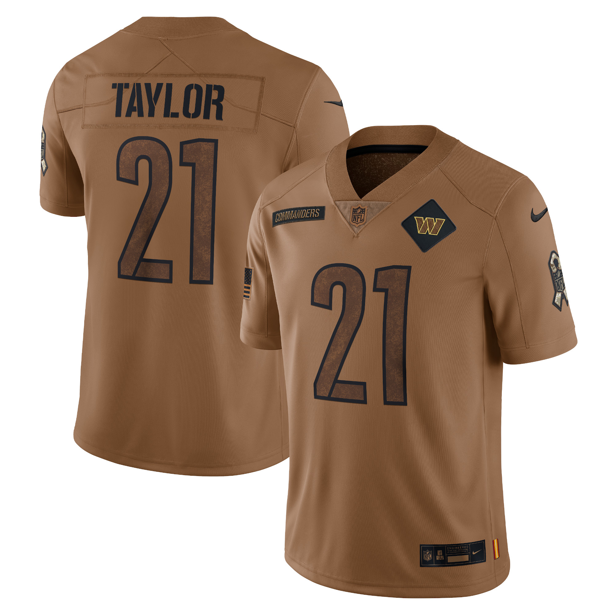 Sean Taylor Washington Commanders 2023 Salute To Service Retired Player Limited Jersey – Brown