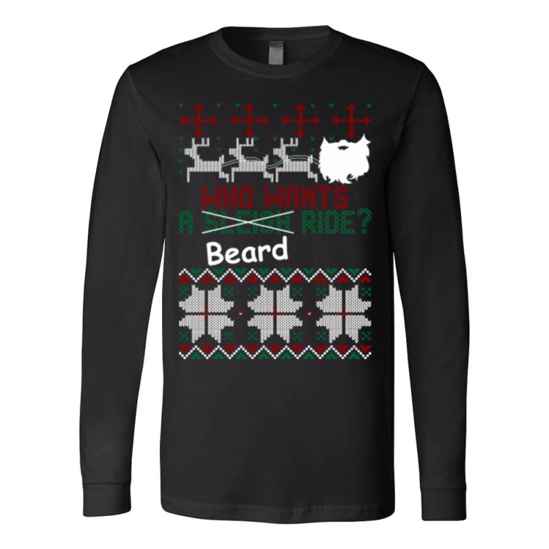 Who wants beard ride christmas biker ugly sweater