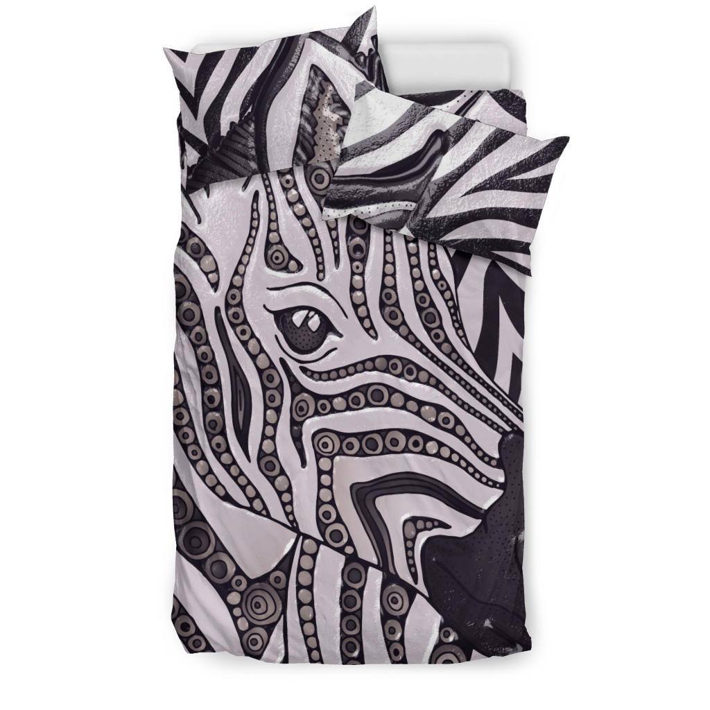 Zebra Stripes Black Bedding Set | Duvet Cover, 2 Pillow Cases