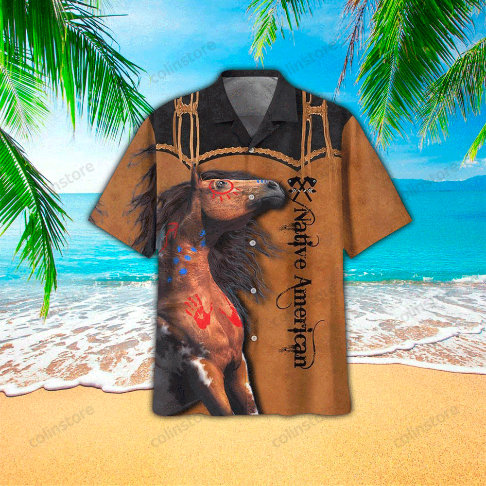 Native American Horse Hawaii Shirt Aloha Ha12415