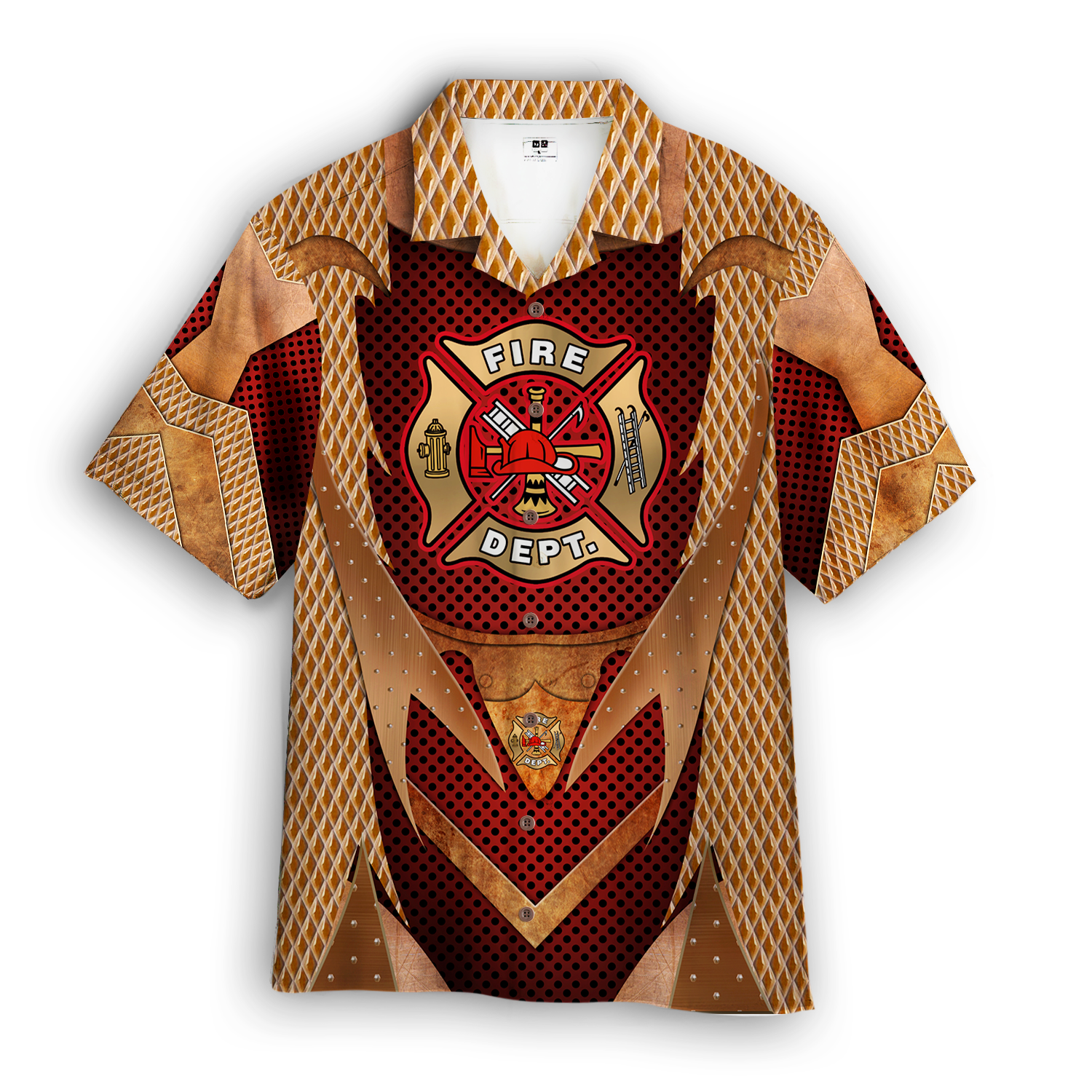 Yellow Copper Armor Firefighter Hawaiian Shirt | For Men & Women | Wt5989