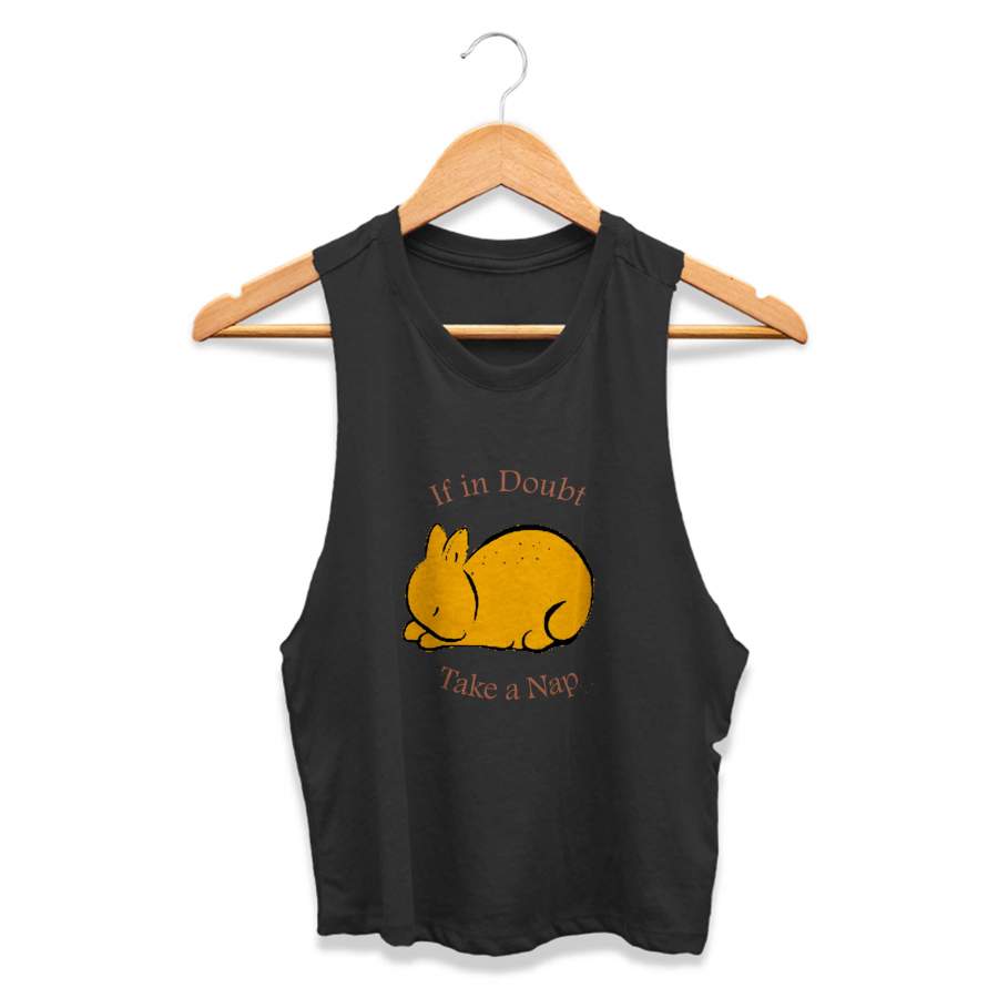 Bunny Rabbit Teal Organic Graphic Rabbit Lover Gift CPY Womans Crop Tanktop Tee