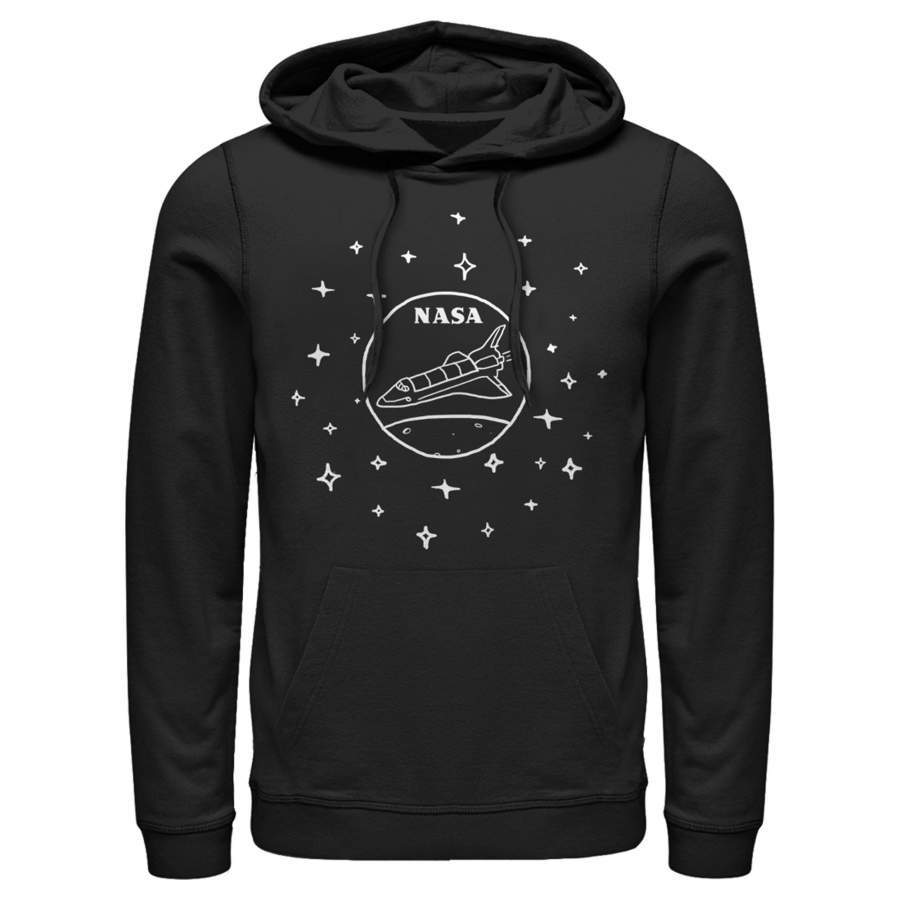 NASA Men’s Sleek Star Rocket  Lightweight Hoodie