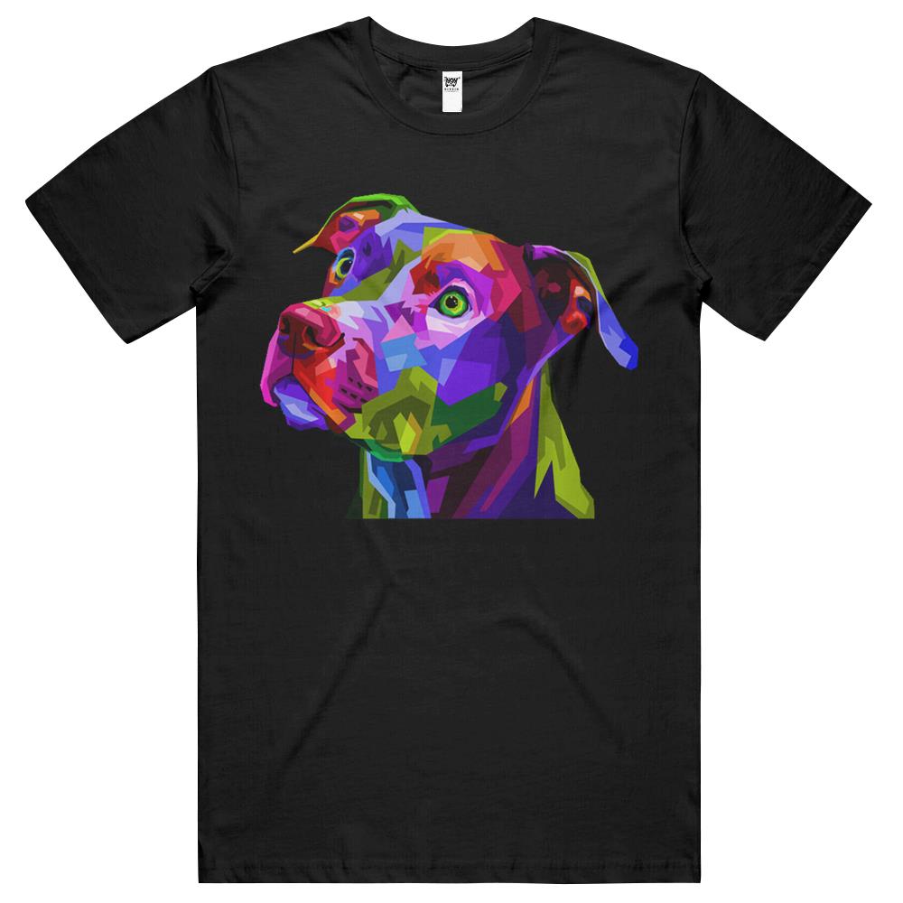 American Pitbull Terrier Pop Art Portrait For Dog Owners T Shirts