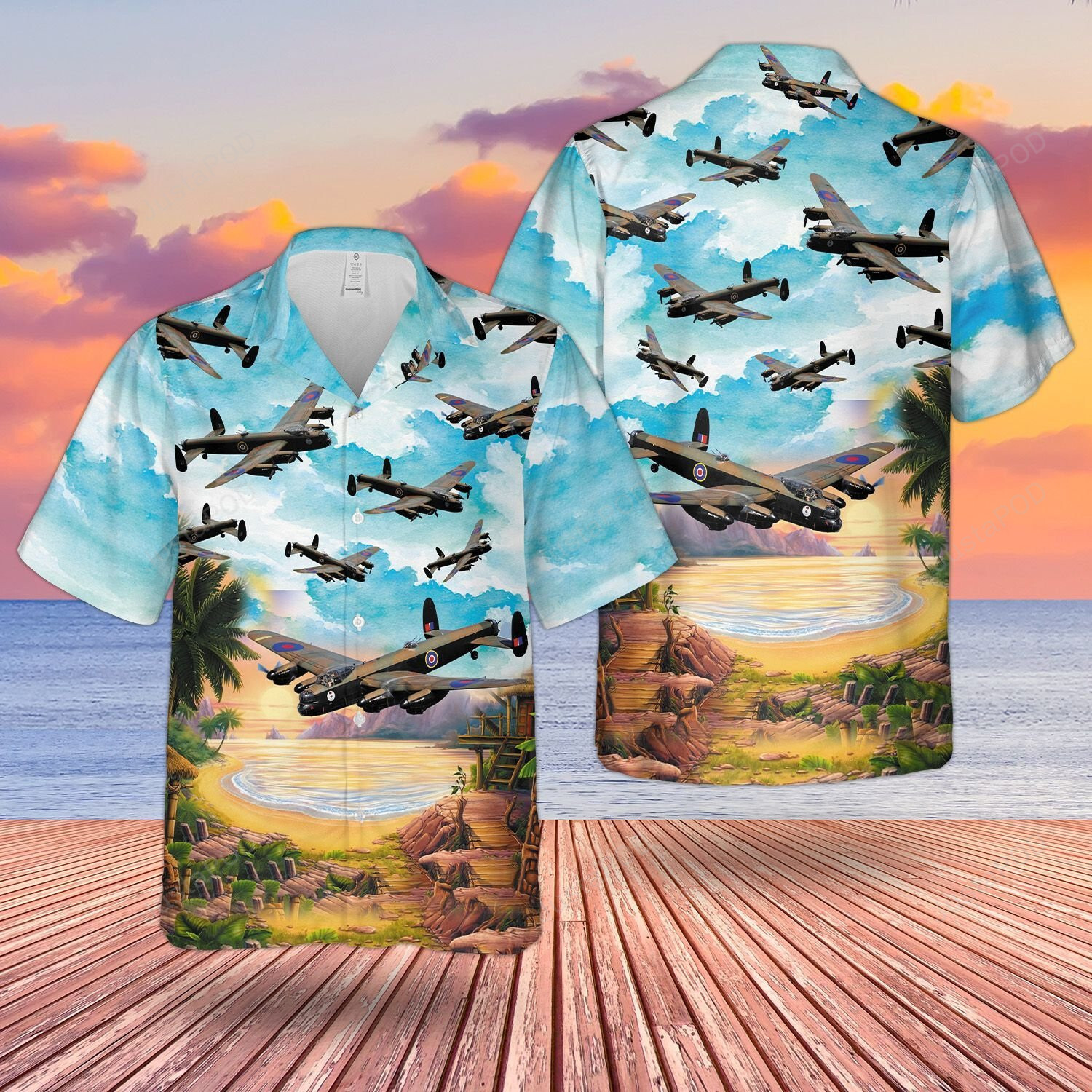 Raf Historical Lancaster Bomber Hawaii Shirt Ha26540