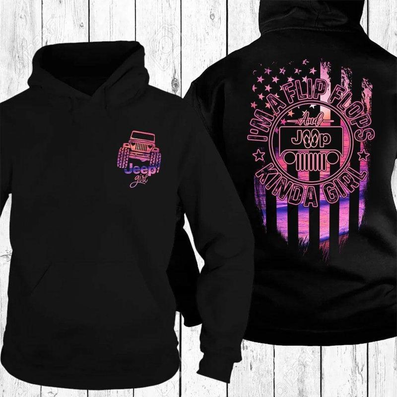 Jp Girl I’M A Flip Flops And Jp Kinda Girl American Flag Hoodie 3D