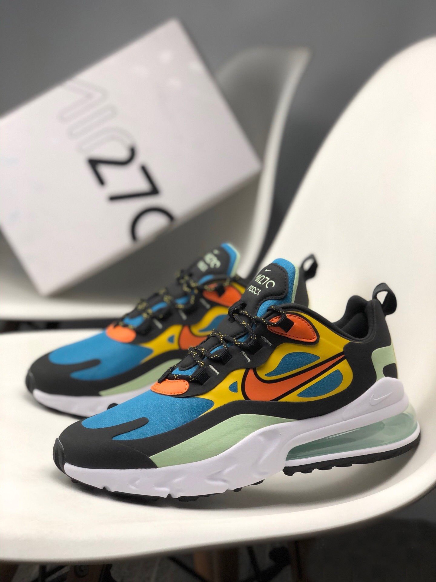 Nike Air Max 270 React Green AbyssBlack-Laser Orange-Starfish 5339780