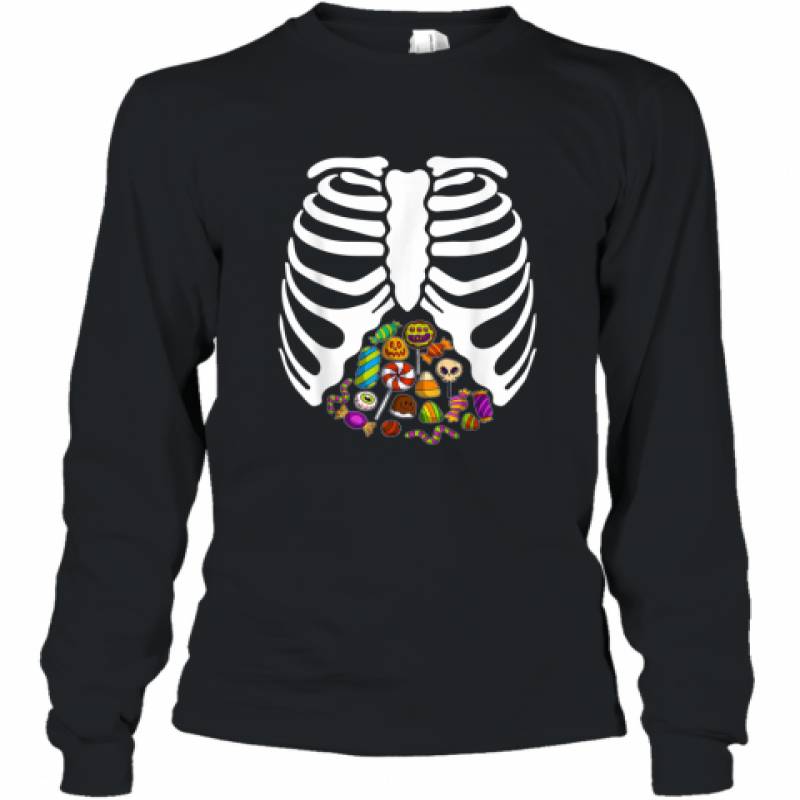 Skeleton Rib Cage Heart Candy Cute Halloween Costume shirt Long Sleeve T-Shirt