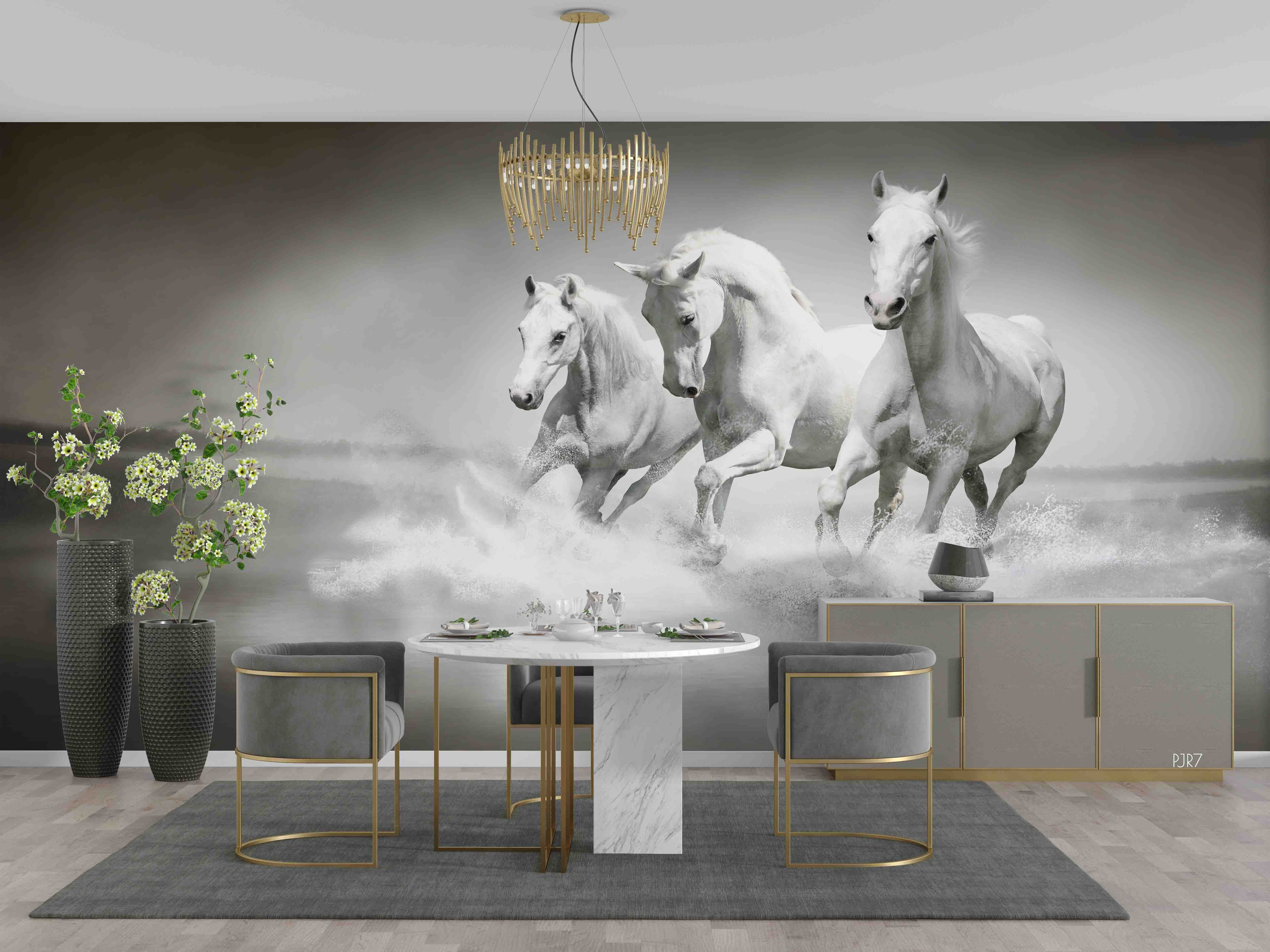 3D Nature Horse Animal Wall Mural Wallpaper Wj 6681