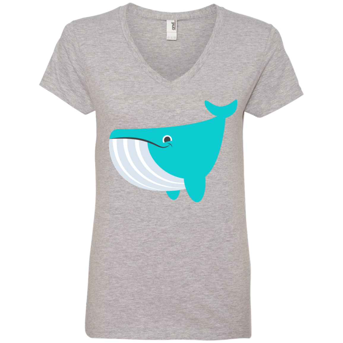 Whale Emoji Ladies’ V-Neck T-Shirt