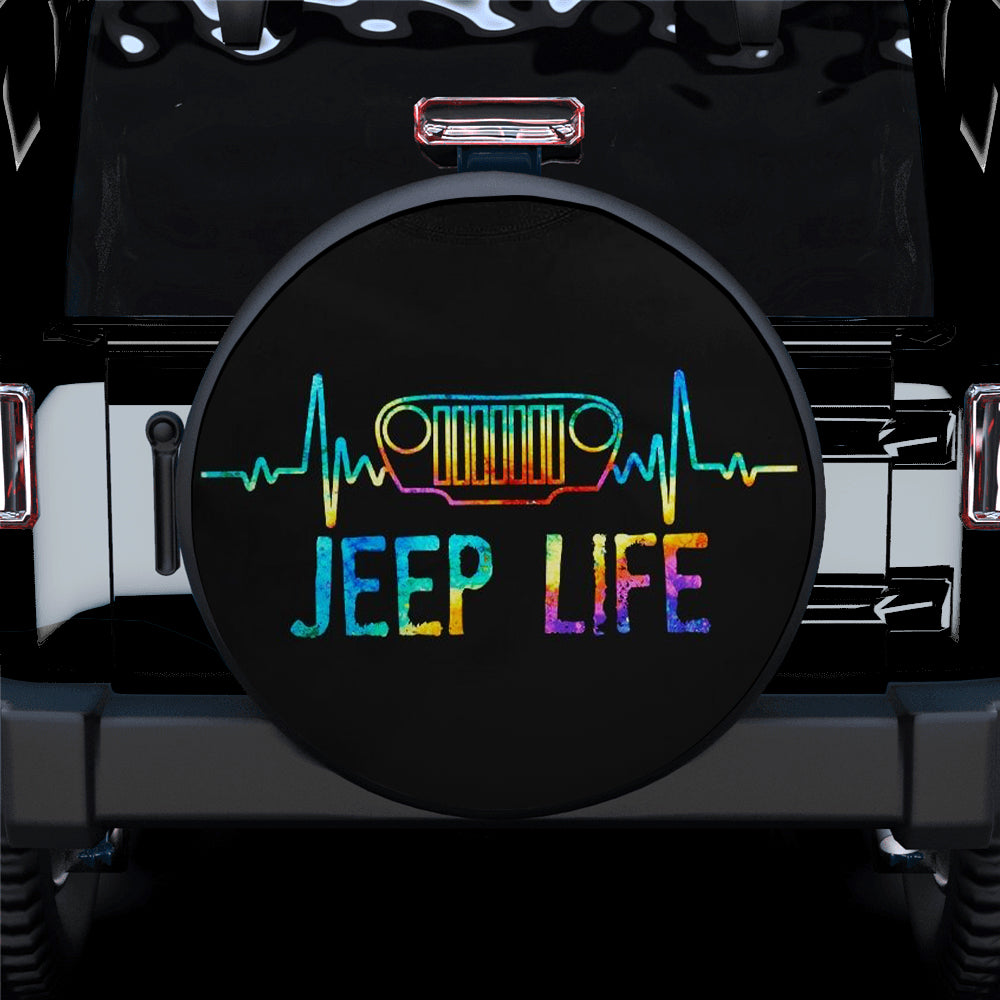 Jeep Life Beat Color Car Spare Tire Covers Gift For Campers