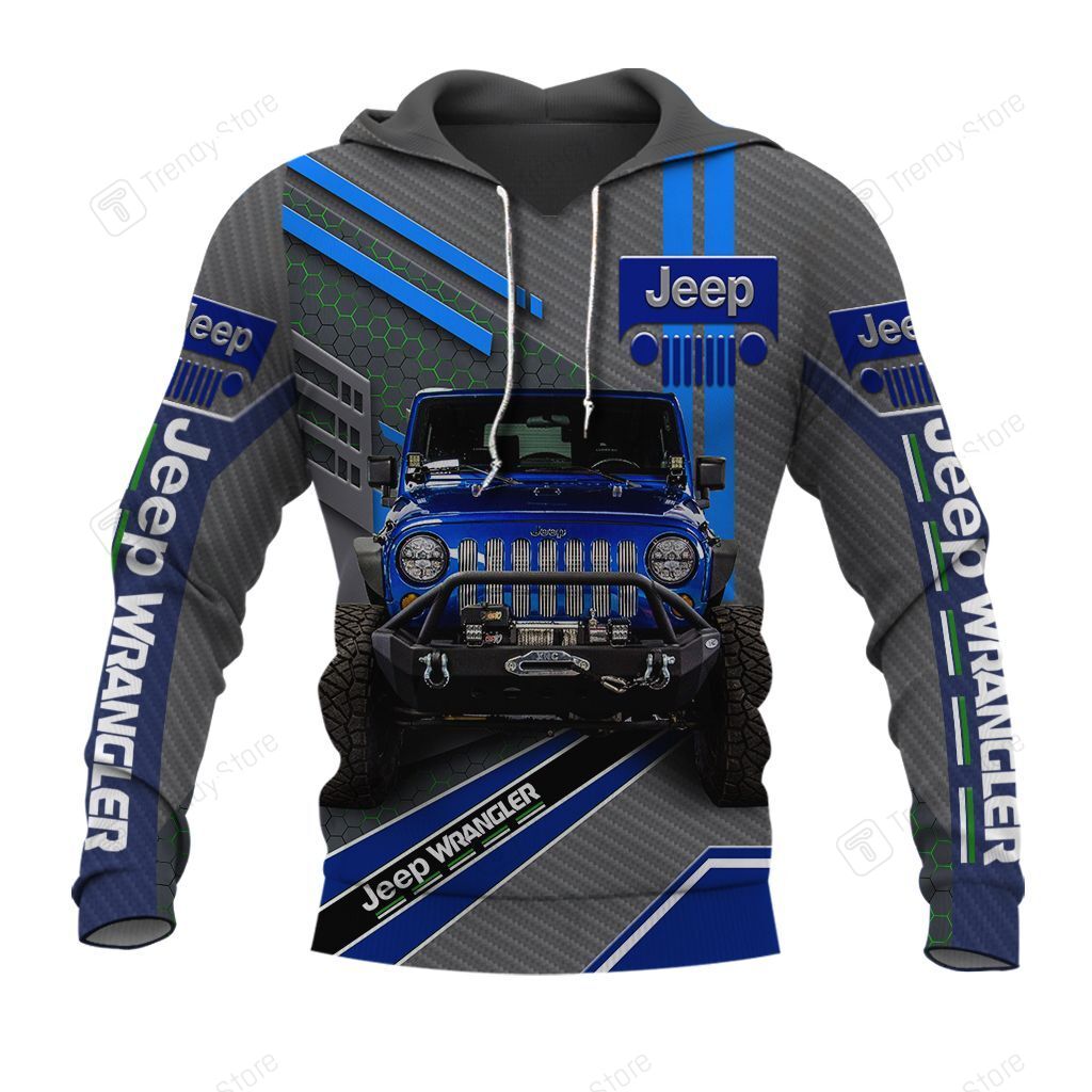 BEAUTIFUL JEEP WRANGLER BLUE 3D ALL OVER PRINTED CLOTHES J24