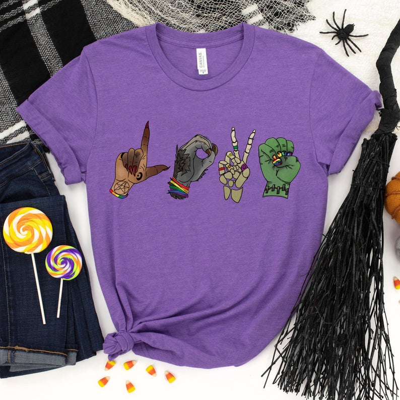 Halloween Monster Love Shirt, Trick Or Treat T-Shirt, Funny Halloween Shirt, Lgbt Gay Halloween Shirt Lgbt Shirt Gay Shirt