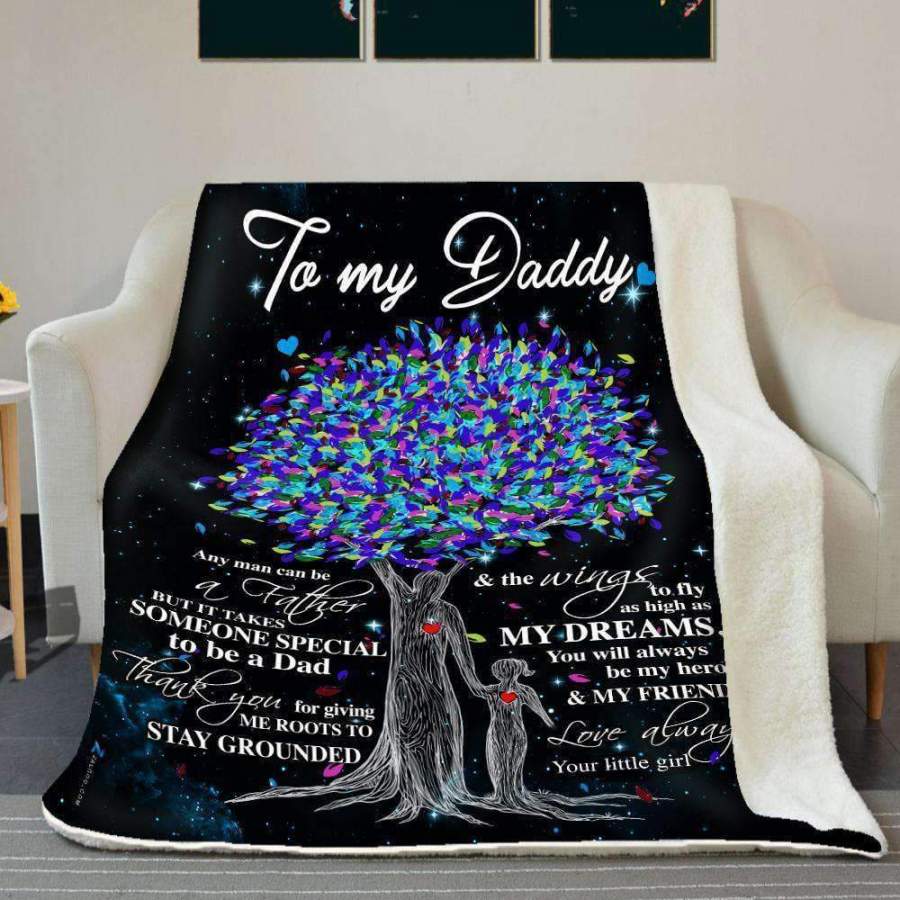 You Will Always Be My Hero Giving Dad Tree Colorful Blanket
