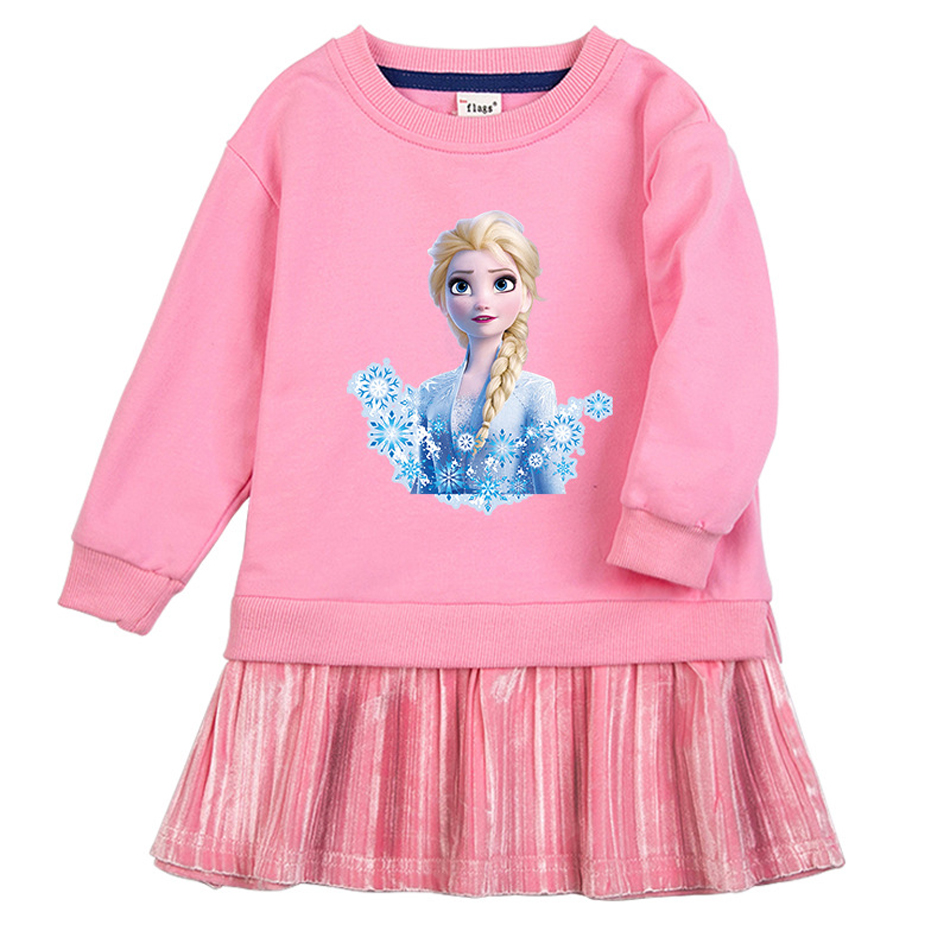 2022 Girls Dresses New Children Frozen Elsa Unicorn Kids Dress Long Sleeve Toddler Girls Tulle Princess Dress Autumn Kids Casual alx