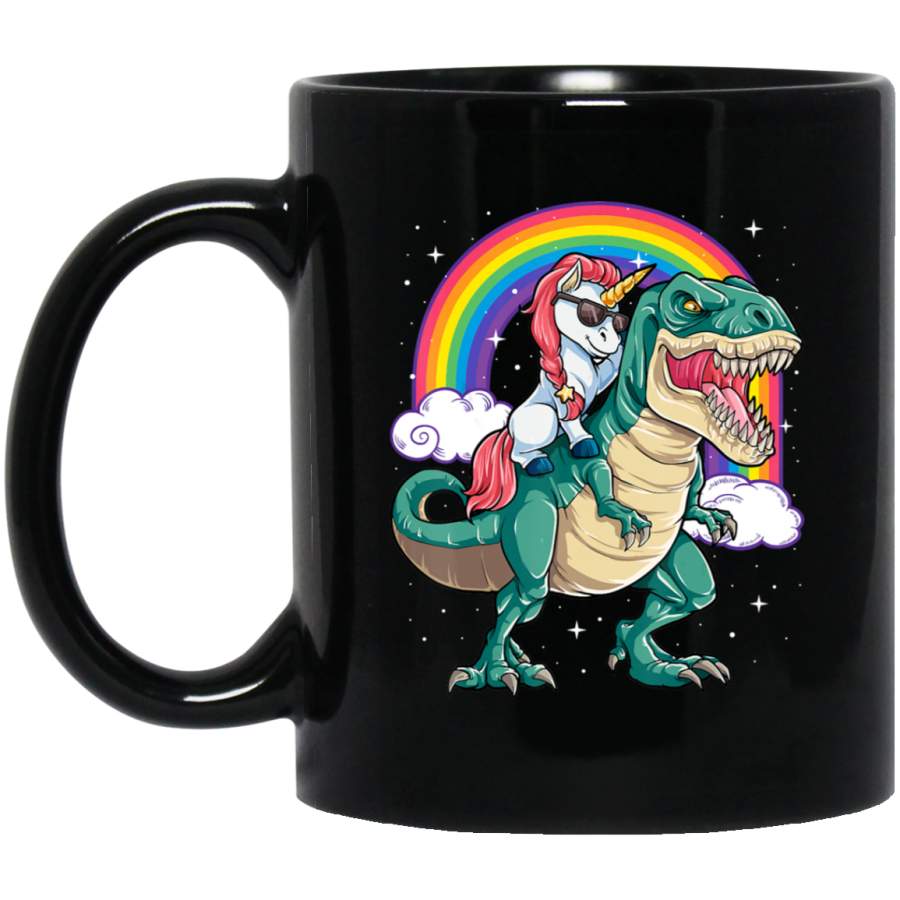 Unicorn Riding T rex Dinosaur Boys Girls Kids Gift Men Coffee Mug