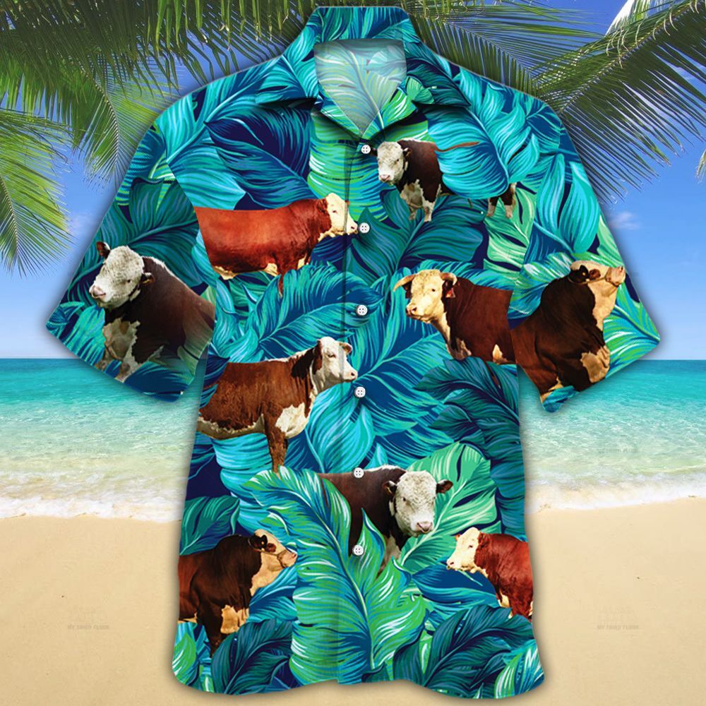 Hereford Cattle Lovers Hawaii Cow Hawaii Shirt For Men Women Ha8272