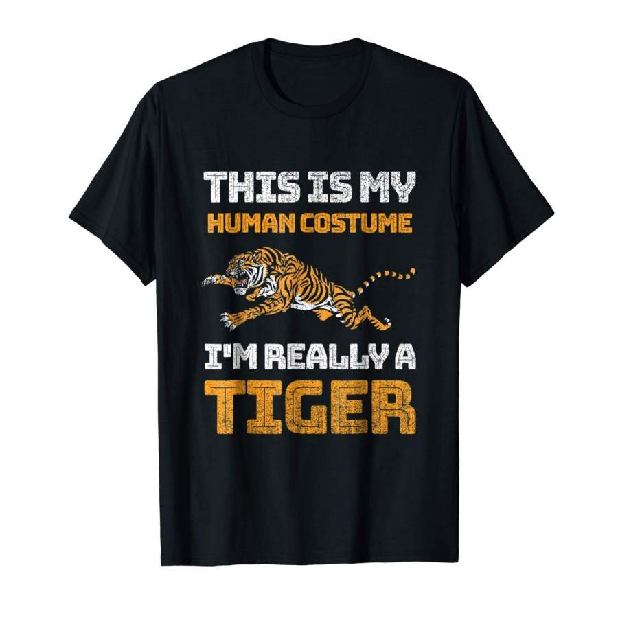 This Is My Human Costume I’M A Tiger T Shirt Animal Lover Men’S Sports T Shirt