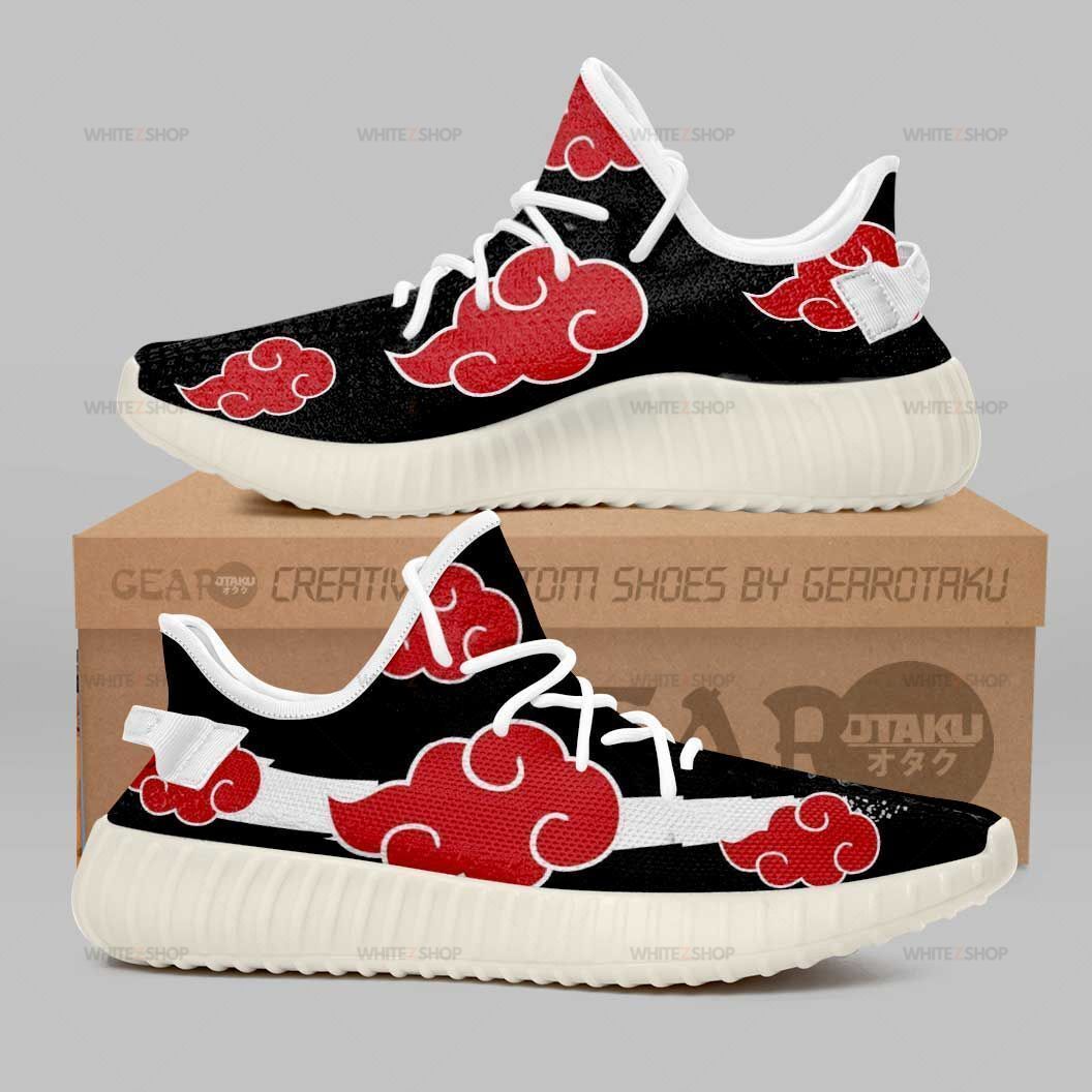 Akatsuki Cloud Shoes Naruto Yeezy Running Shoes  Custom Anime Shoes  Custom Shoes