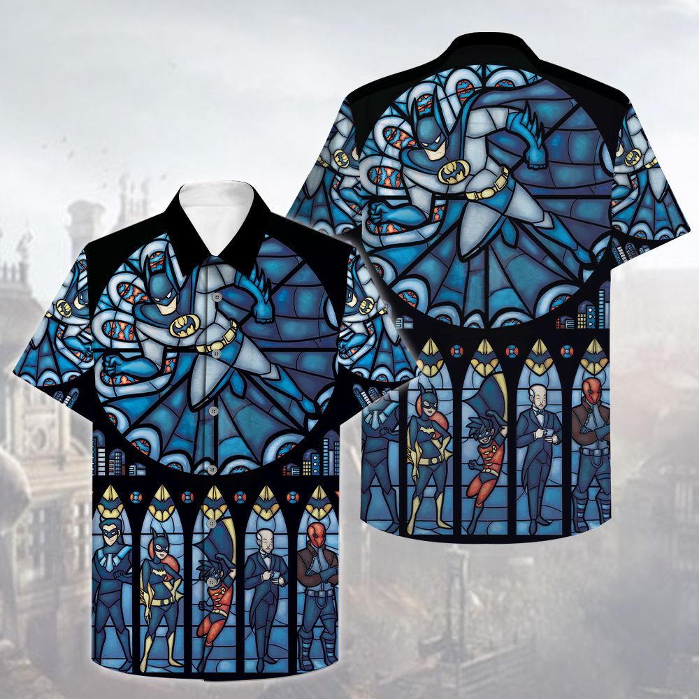 Batman And Villain In Cathedral For Man And Woman Print Short Sleeve Hawaiian Shirt Y97