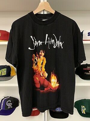 Vintage 1993 Jimi Hendrix Shirt Single Stitched Rare 90S Uk Music Graphic Shirt