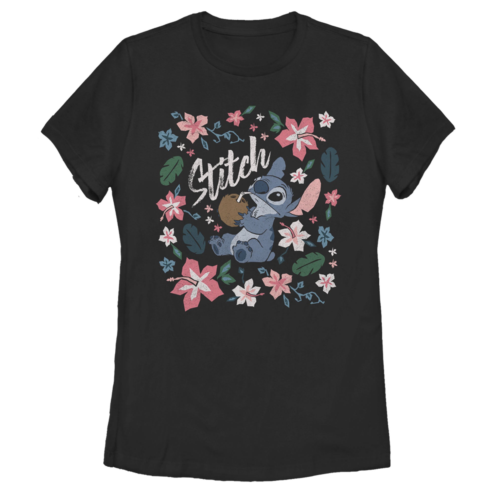 Women’S Lilo & Stitch Flowers And A Coconut T-Shirt