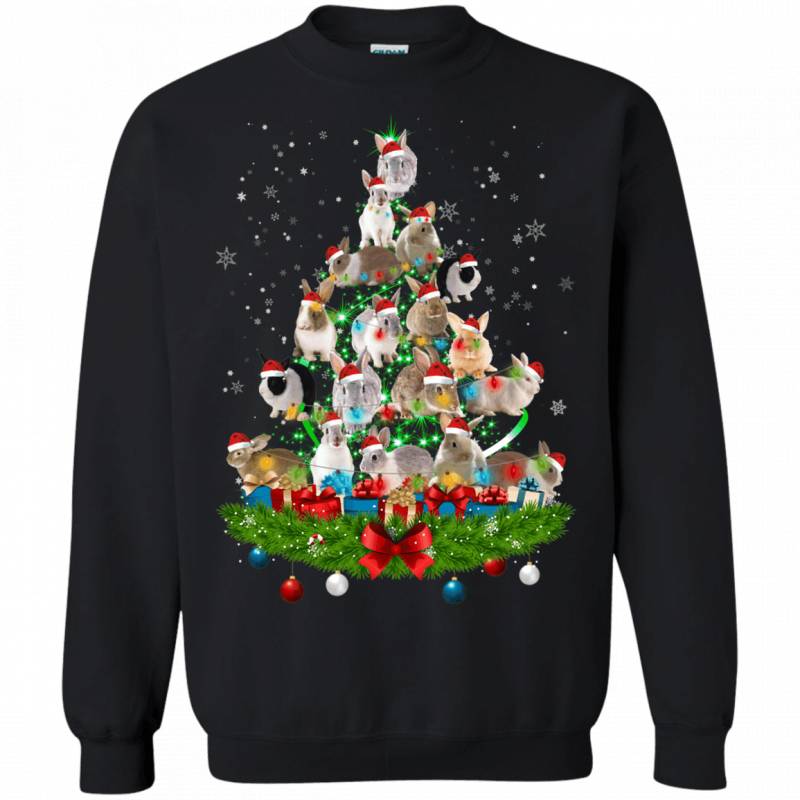 Bunny Christmas Tree Xmas Noel Decoration Rabbit Sweatshirt