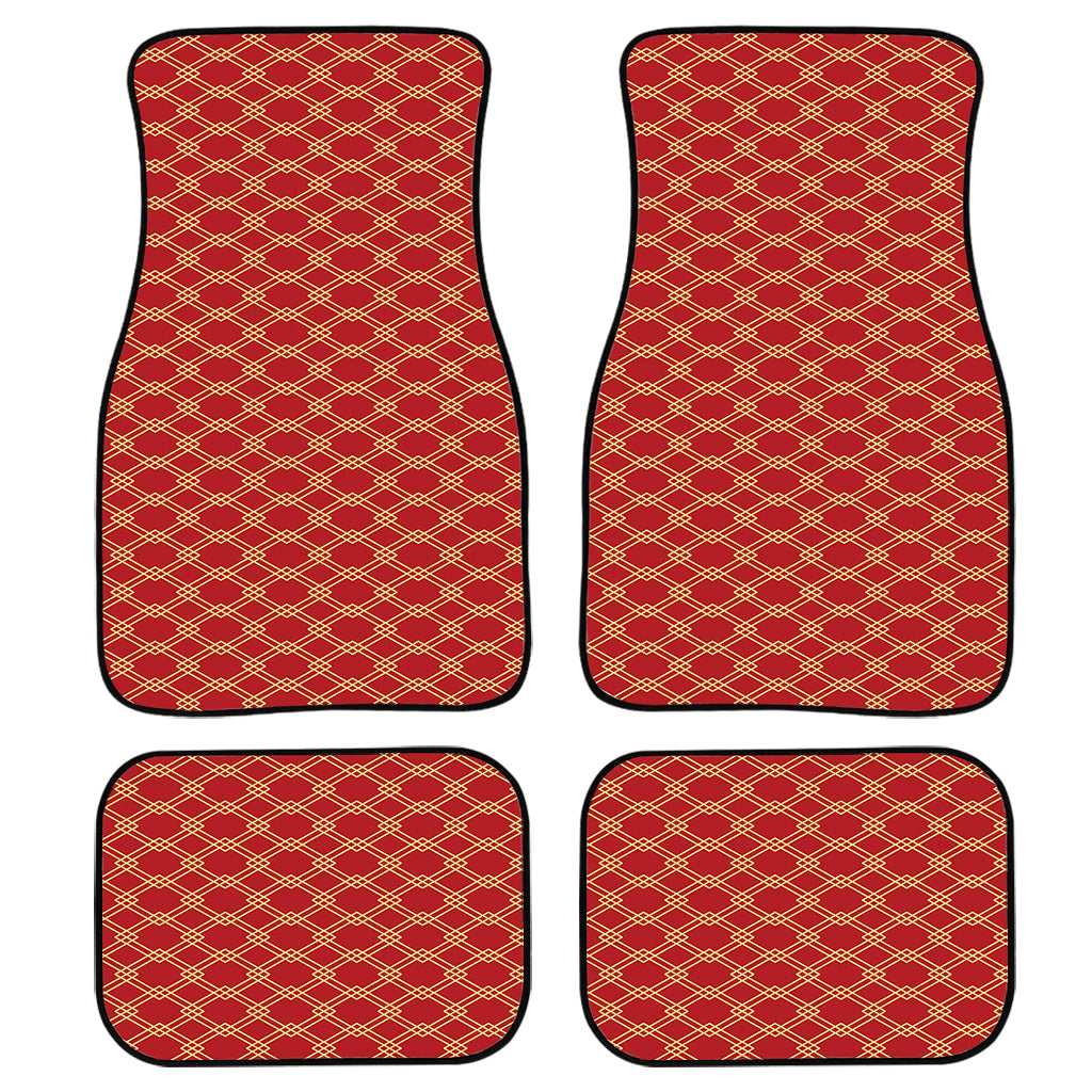 Classic Japanese Pattern Print Front And Back Car Floor Mats, Front Car Mat