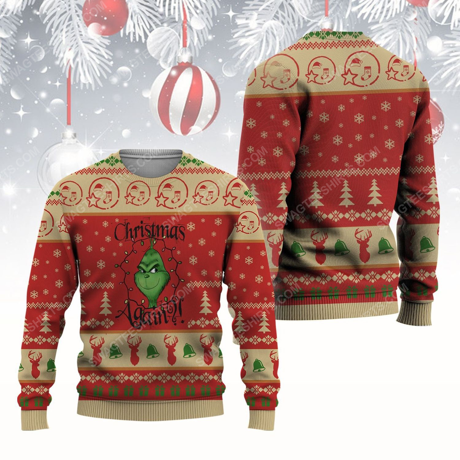 [Special Edition] Christmas Again The Grinch ​Ugly Christmas Sweater – Maria