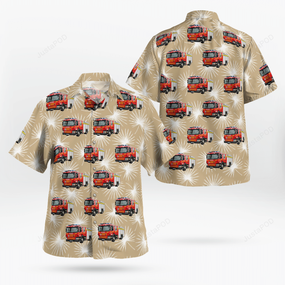 Humberside Fire And Rescue Service Scania Hawaii Shirt Ha37397