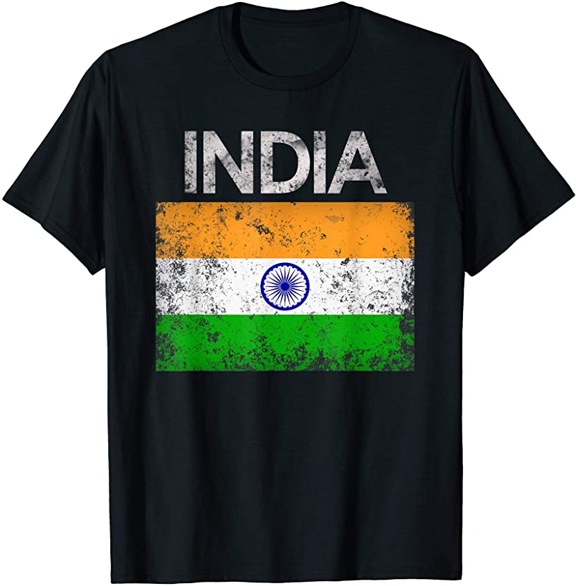 Vintage India Indian Flag Pride Gift T-Shirt