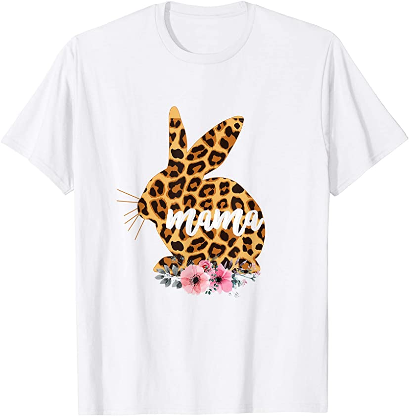 Mama Bunny Leopard Floral Matching Family Easter Day T-Shirt